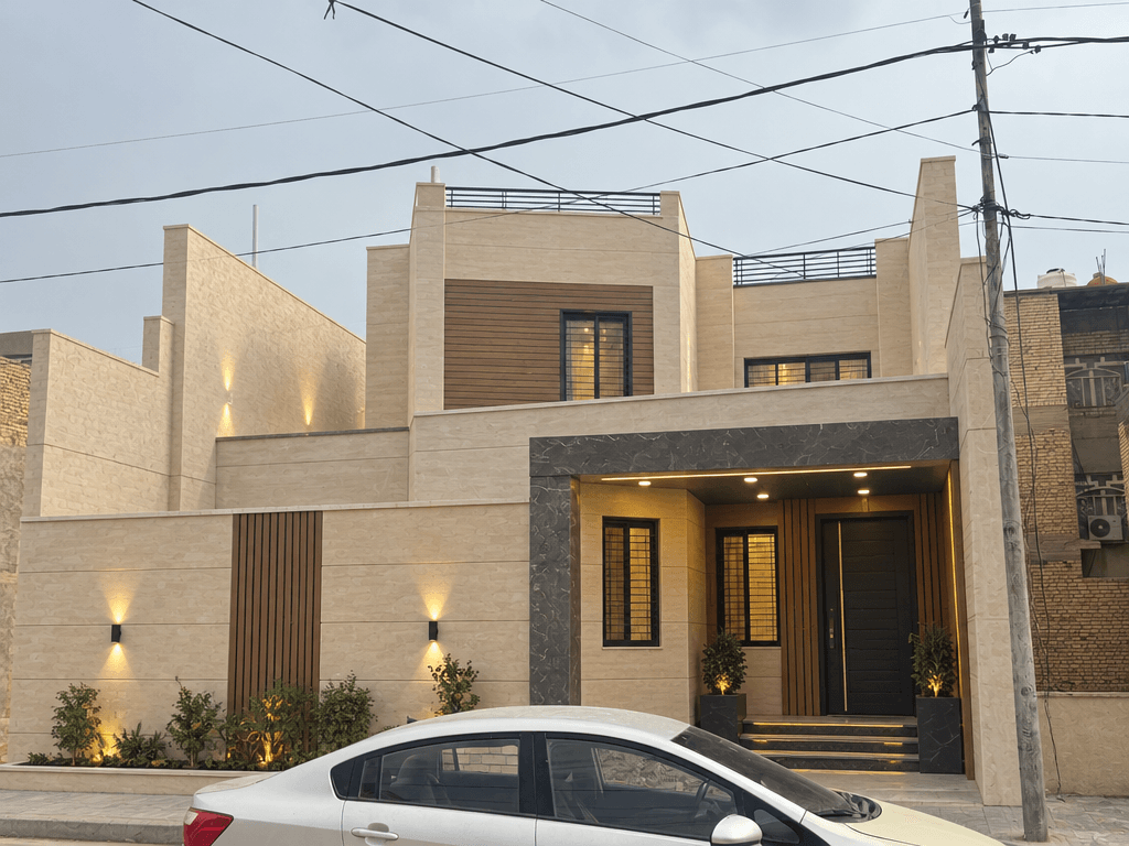 Fasad desain di Contemporary Facade gaya — Fasad oleh GenRoom AI