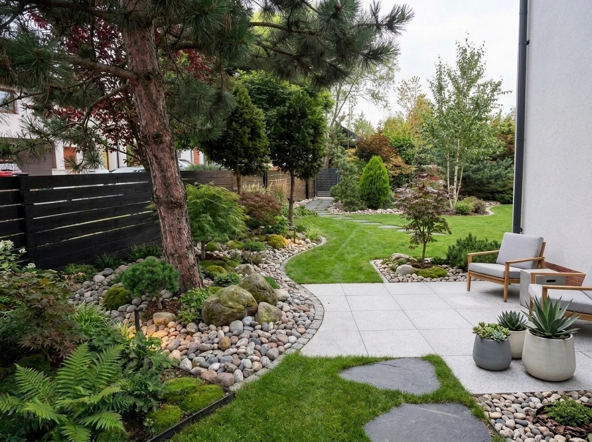 Landscape design in Scandinavian Garden style — Yard by GenRoom AI