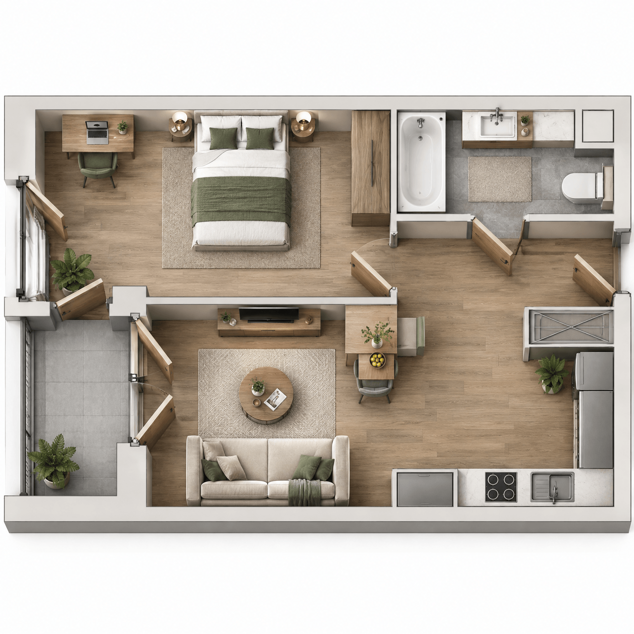 Interior design in Contemporary style — Living Room by GenRoom AI