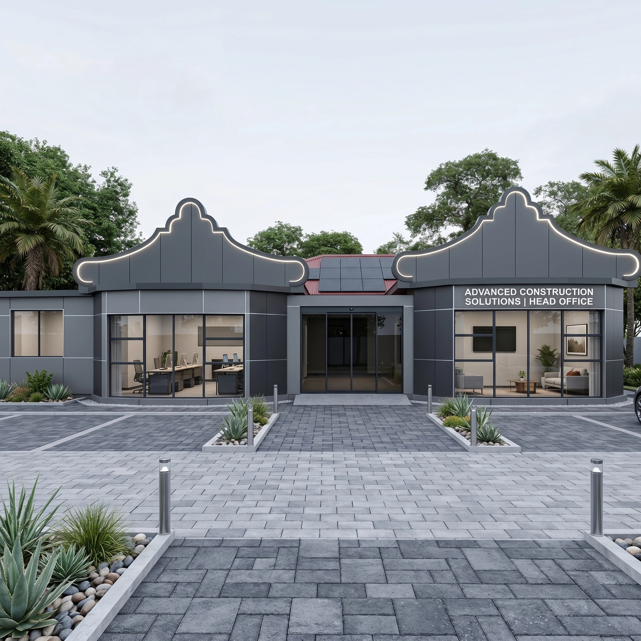 Hi-Tech Facade Facade design — facade photo by GenRoom AI