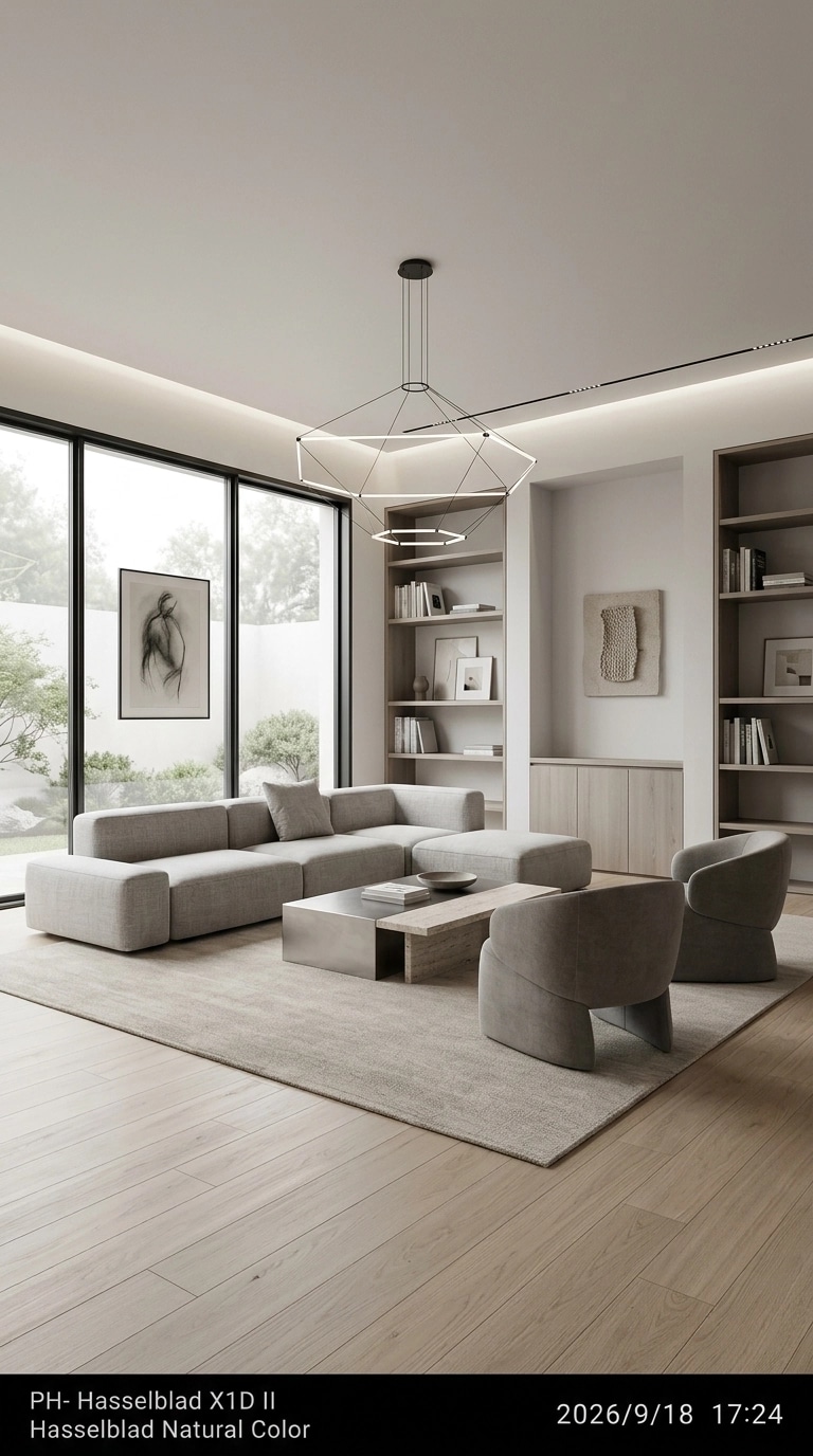 Minimalism Living Room design — interior photo by GenRoom AI