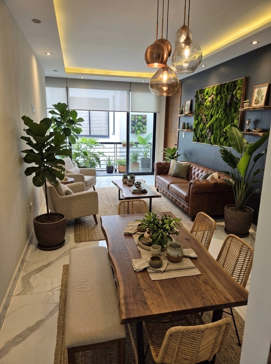 Interior design in Biophilic style — Living Room by GenRoom AI