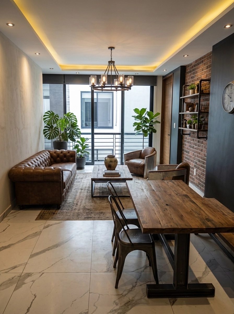 Interior design in Loft / Industrial style — Living Room by GenRoom AI