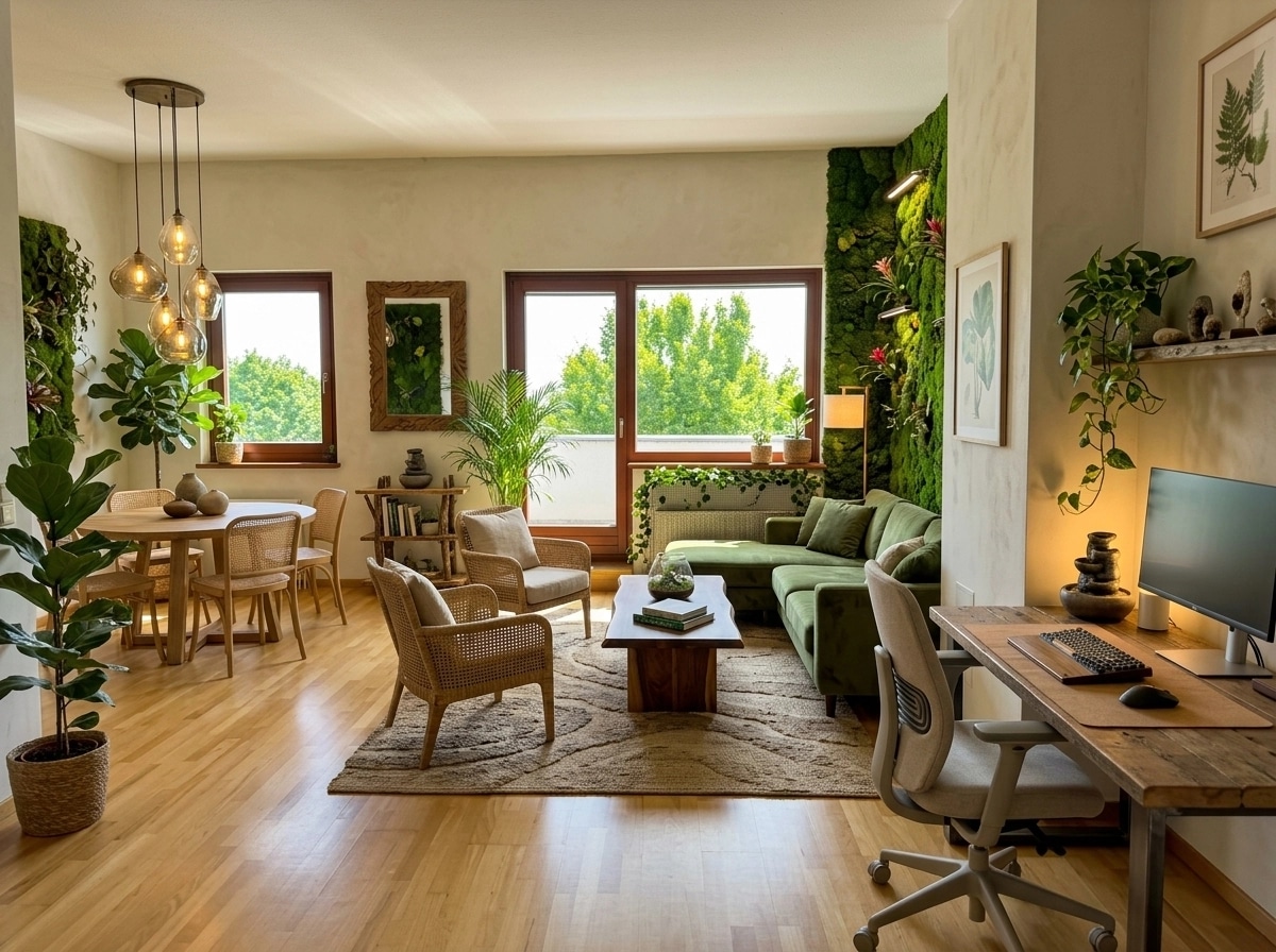 Interior design in Biophilic style — Living Room by GenRoom AI