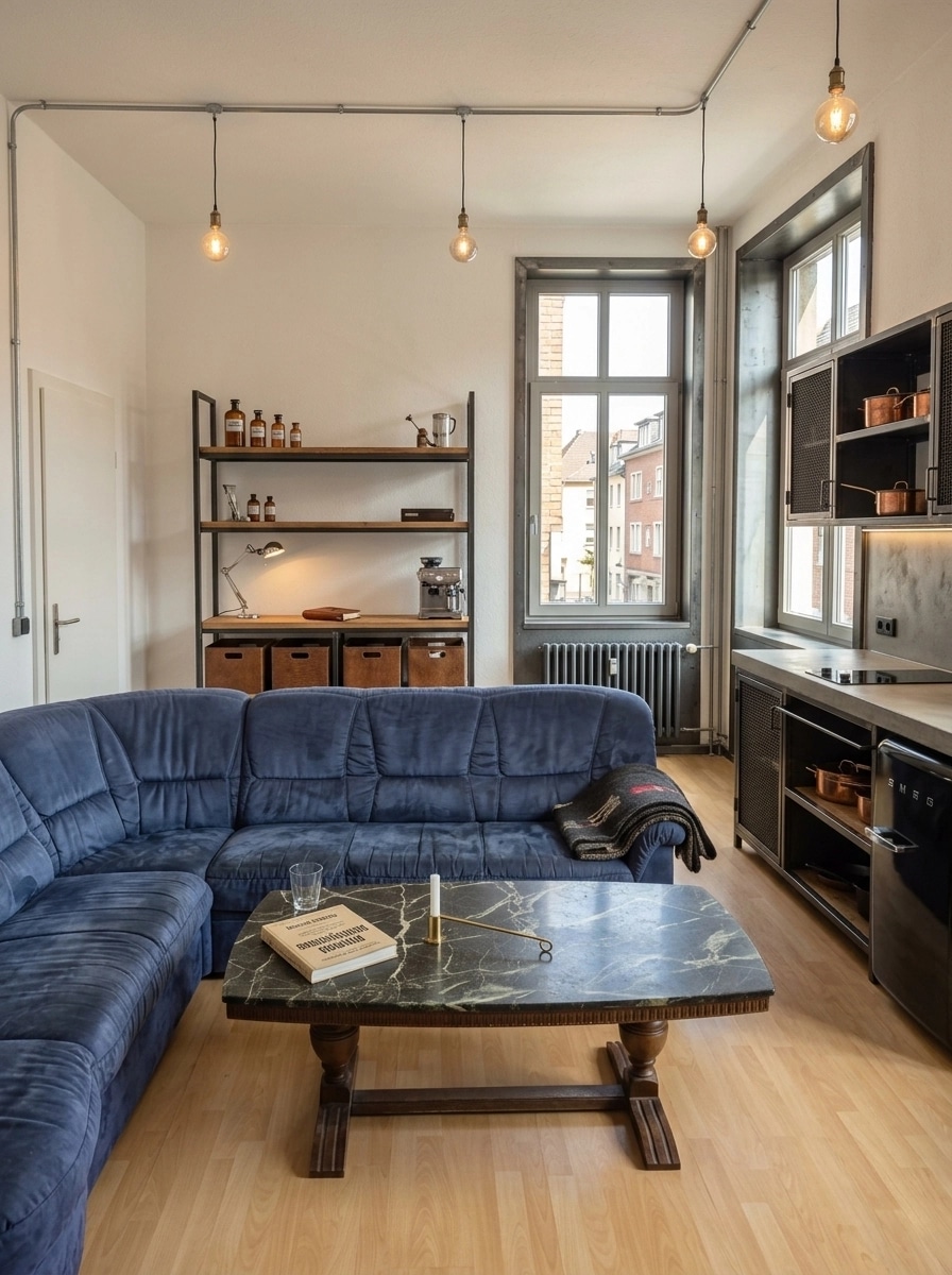 Design de interiores em estilo Loft / Industrial — studio por GenRoom AI