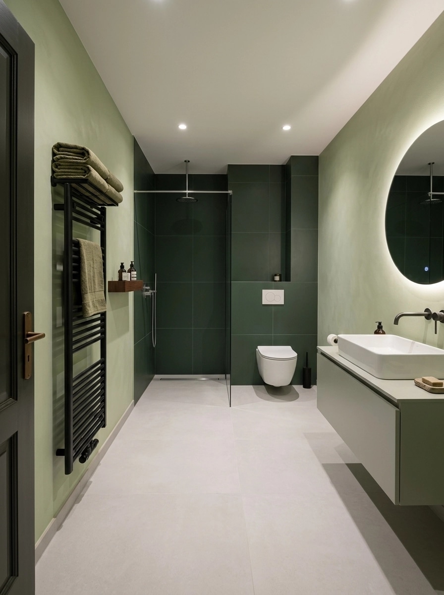 Bathroom interior in Minimalism style — photo by GenRoom AI