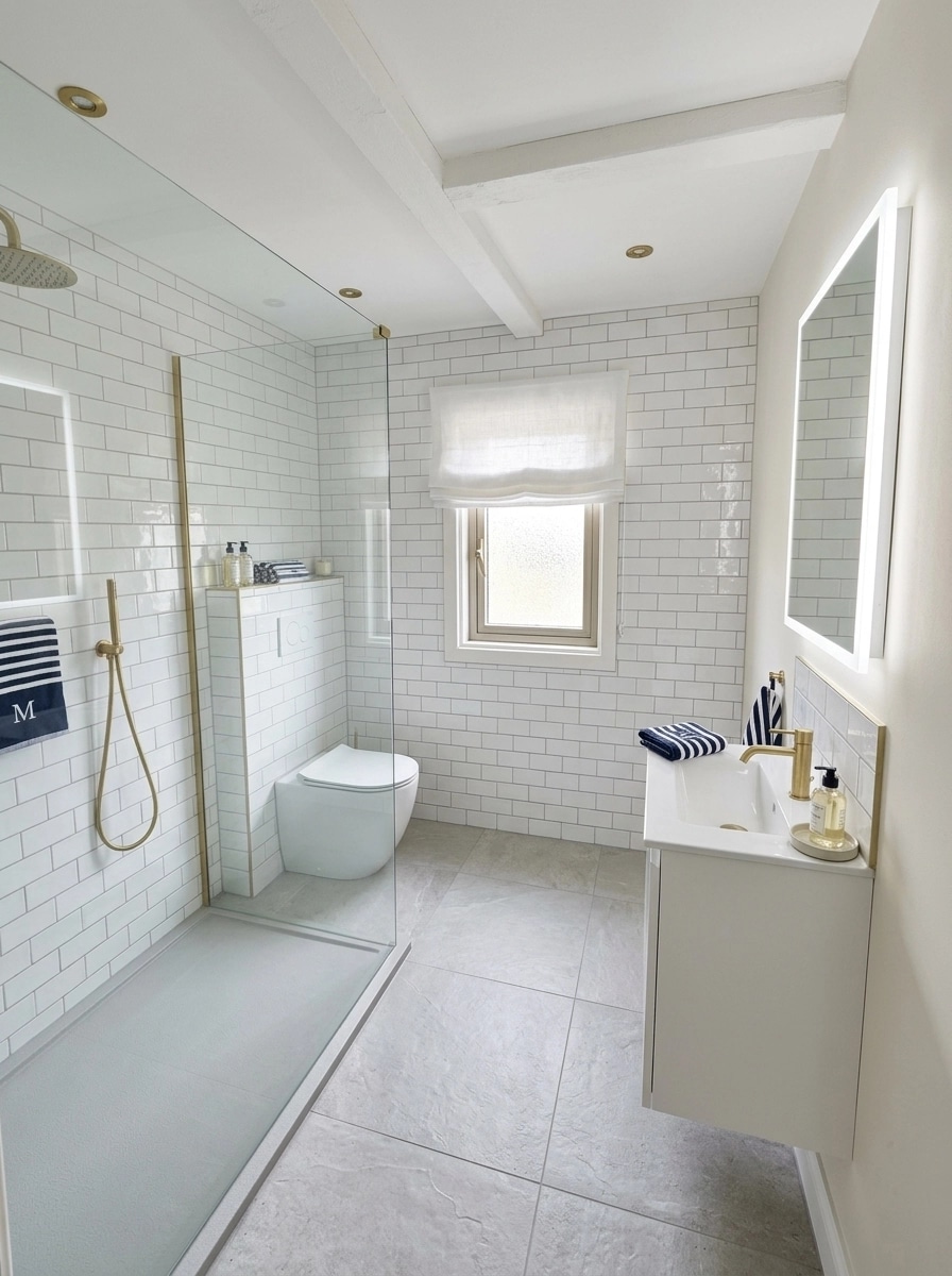 Coastal / Hamptons Bathroom design — interior photo by GenRoom AI