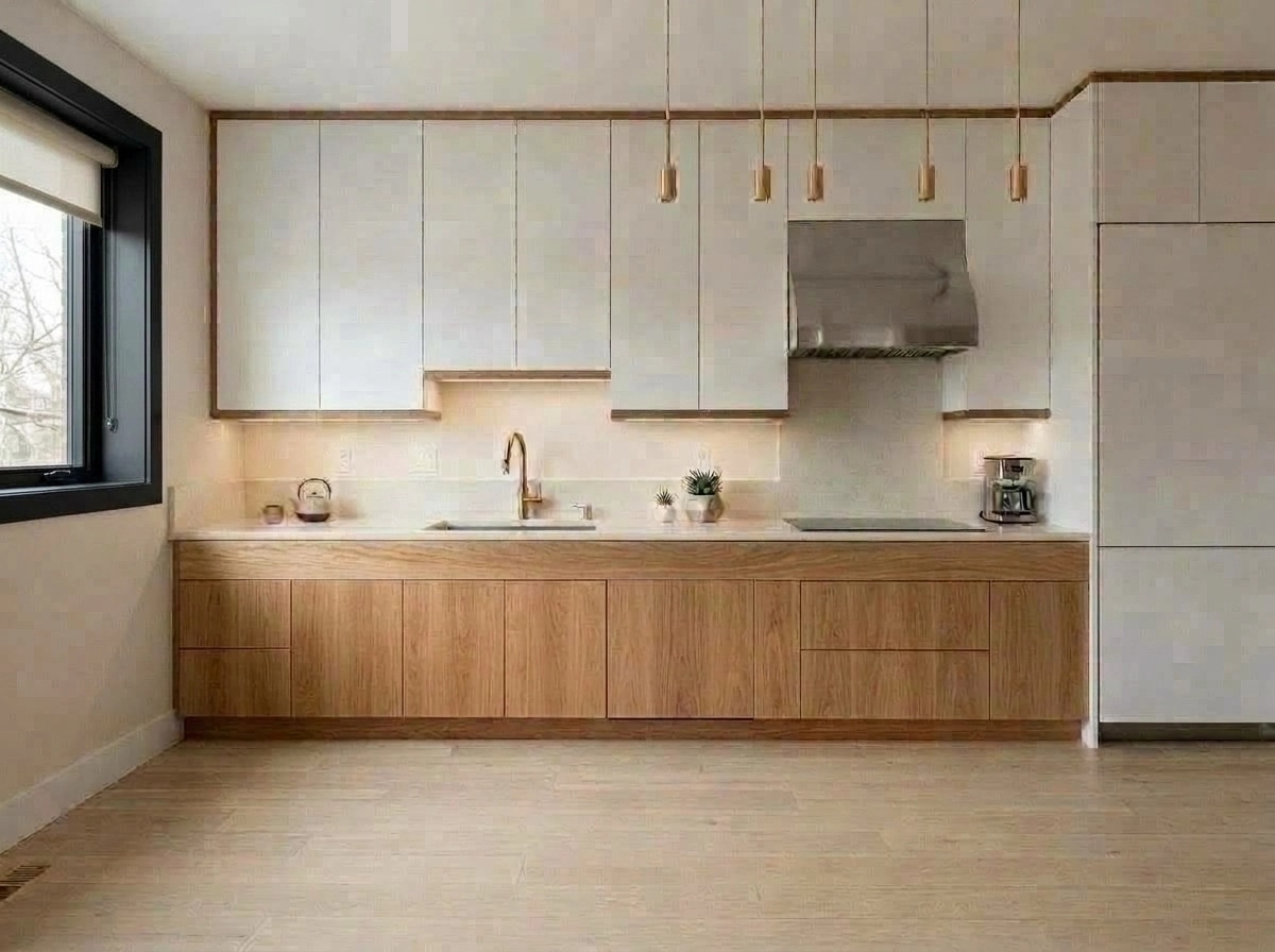 Interior design in Mid-Century Modern style — Kitchen by GenRoom AI