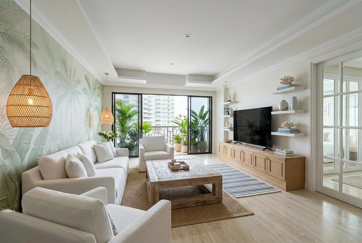 Interior design in Coastal / Hamptons style — Living Room by GenRoom AI