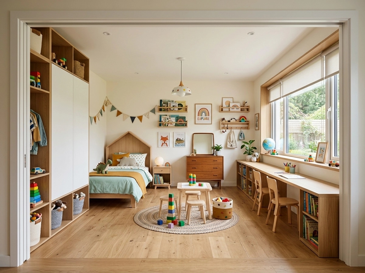Contemporary Kids Room design — interior photo by GenRoom AI