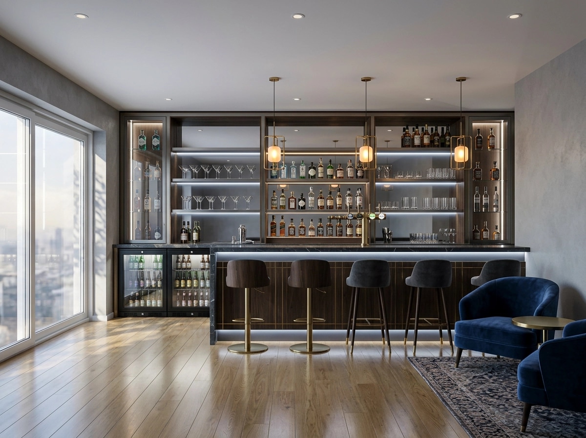 İç mekân tasarımı Contemporary stili — bar GenRoom AI