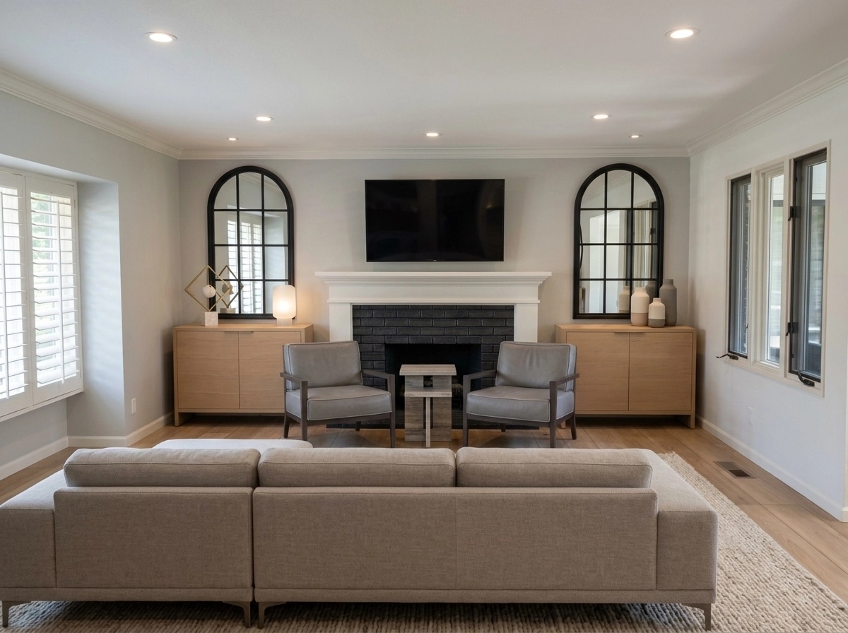 Minimalism Living Room design — interior photo by GenRoom AI