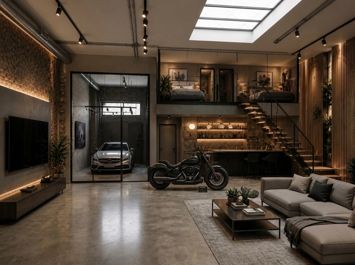 Interior design in Loft / Industrial style — studio by GenRoom AI