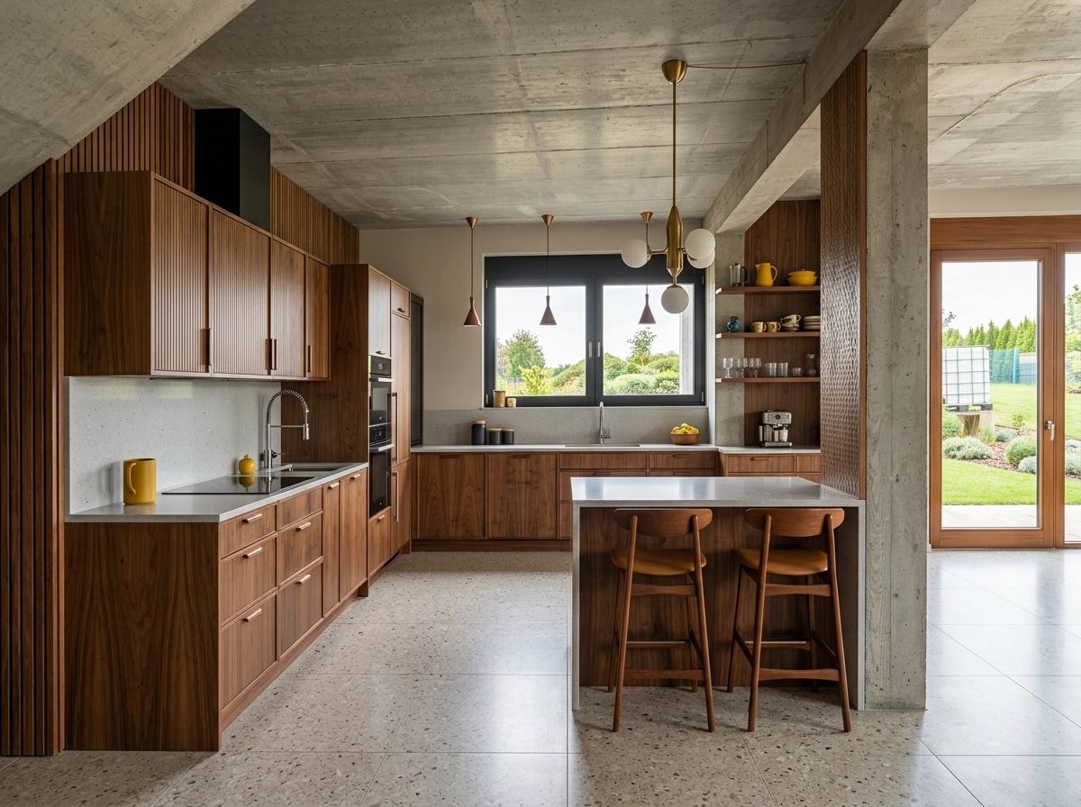 Interior design in Mid-Century Modern style — Kitchen by GenRoom AI
