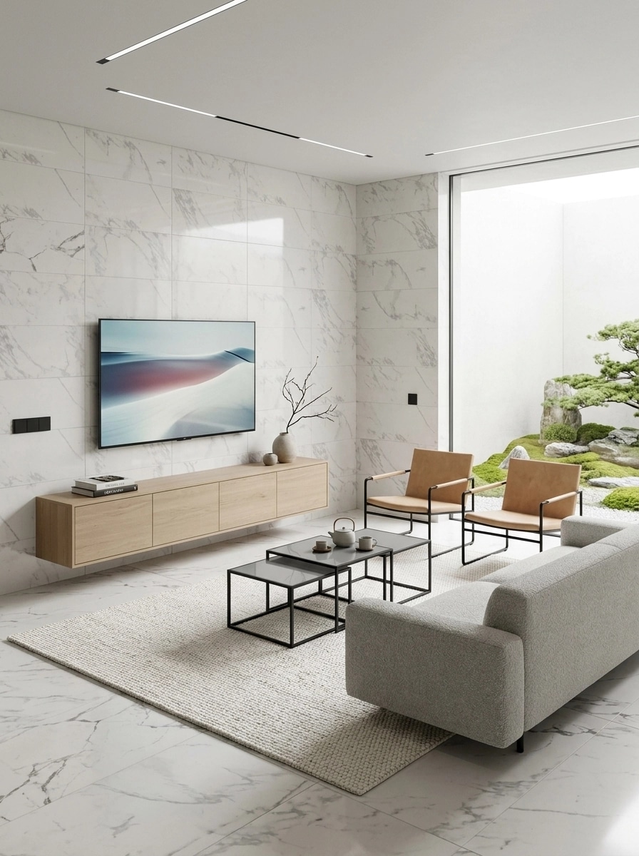 Minimalism Living Room design — interior photo by GenRoom AI