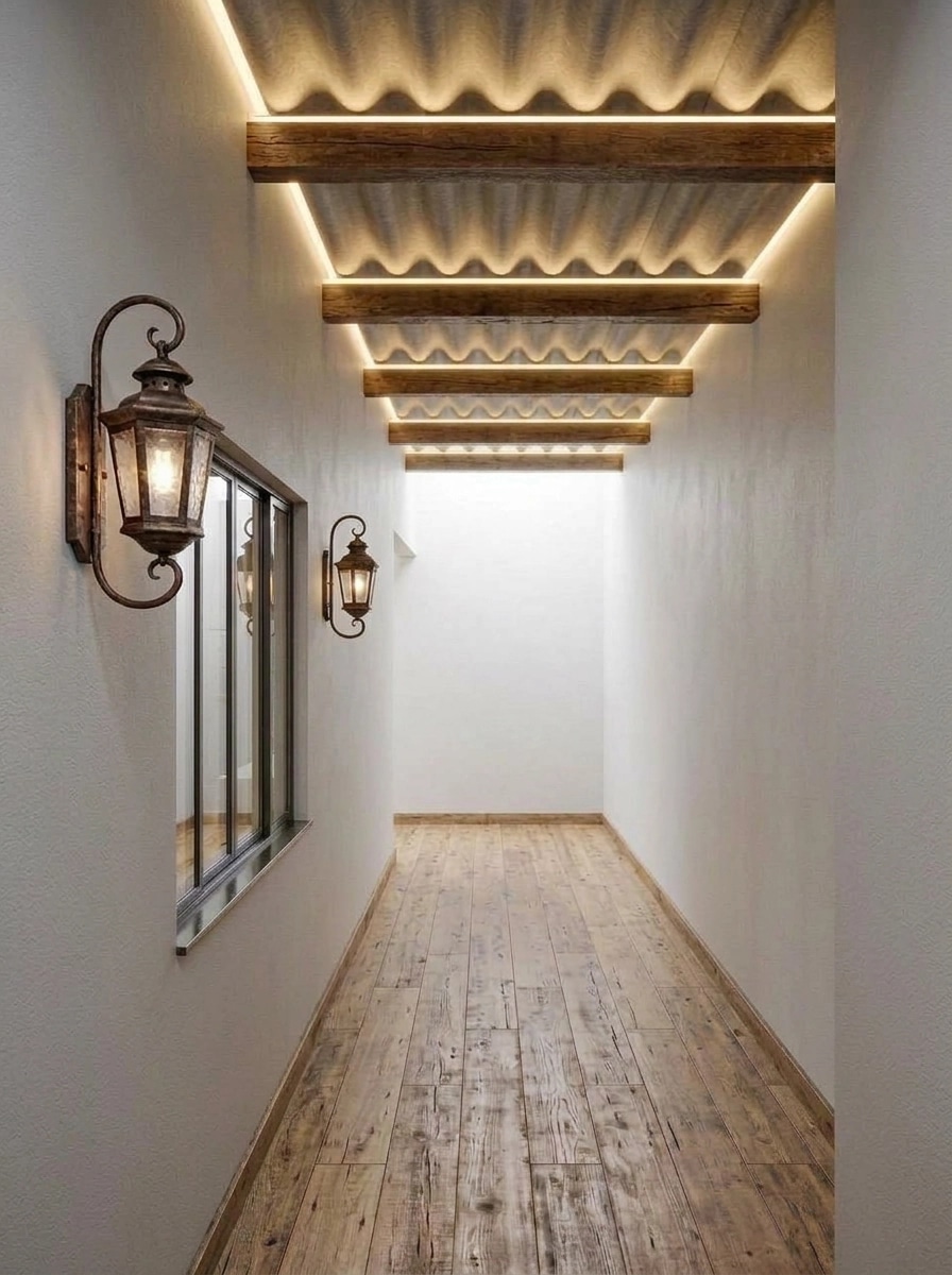 Hallway interior in Rustic style — photo by GenRoom AI