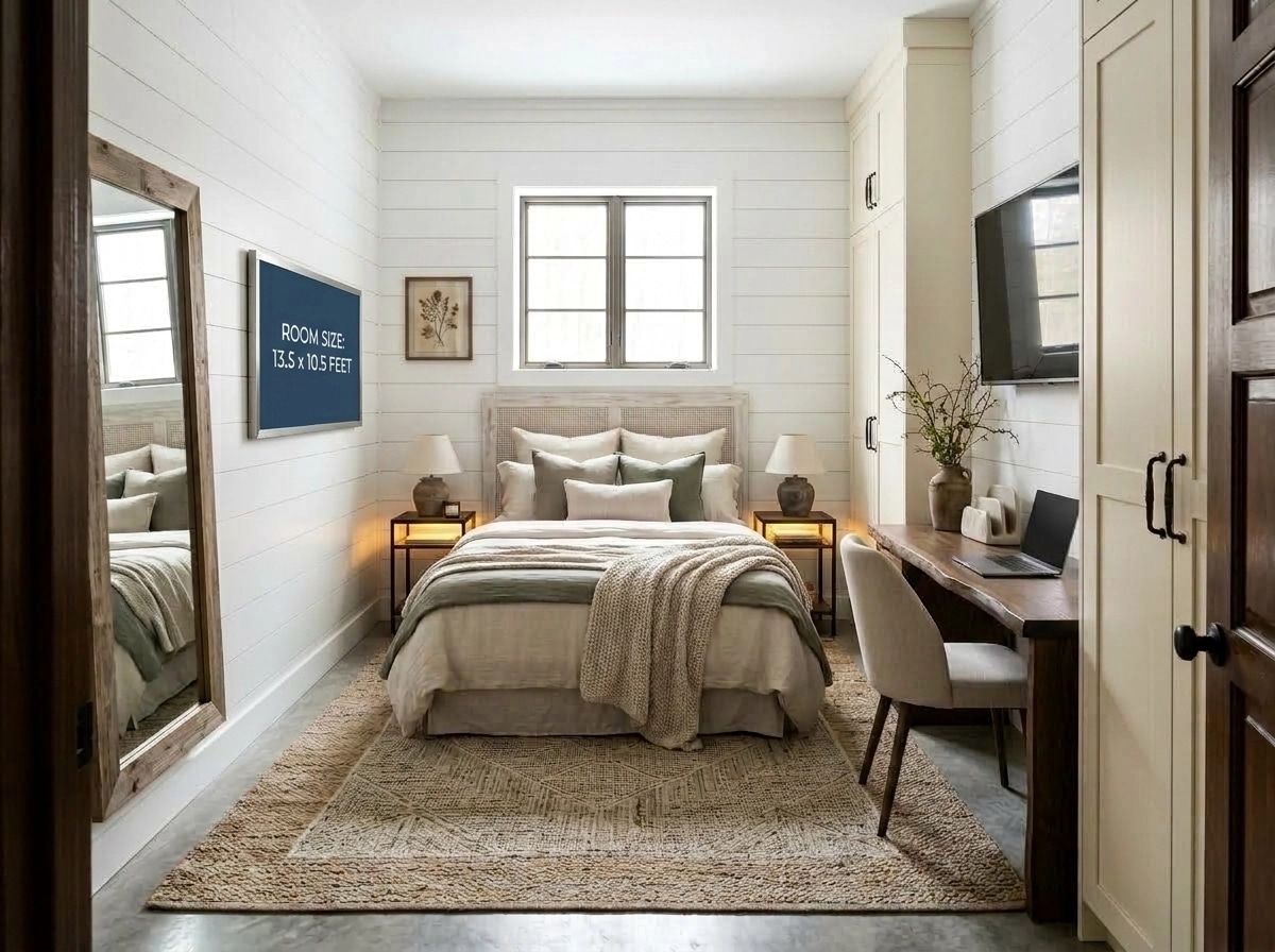 Modern Farmhouse Bedroom design — interior photo by GenRoom AI