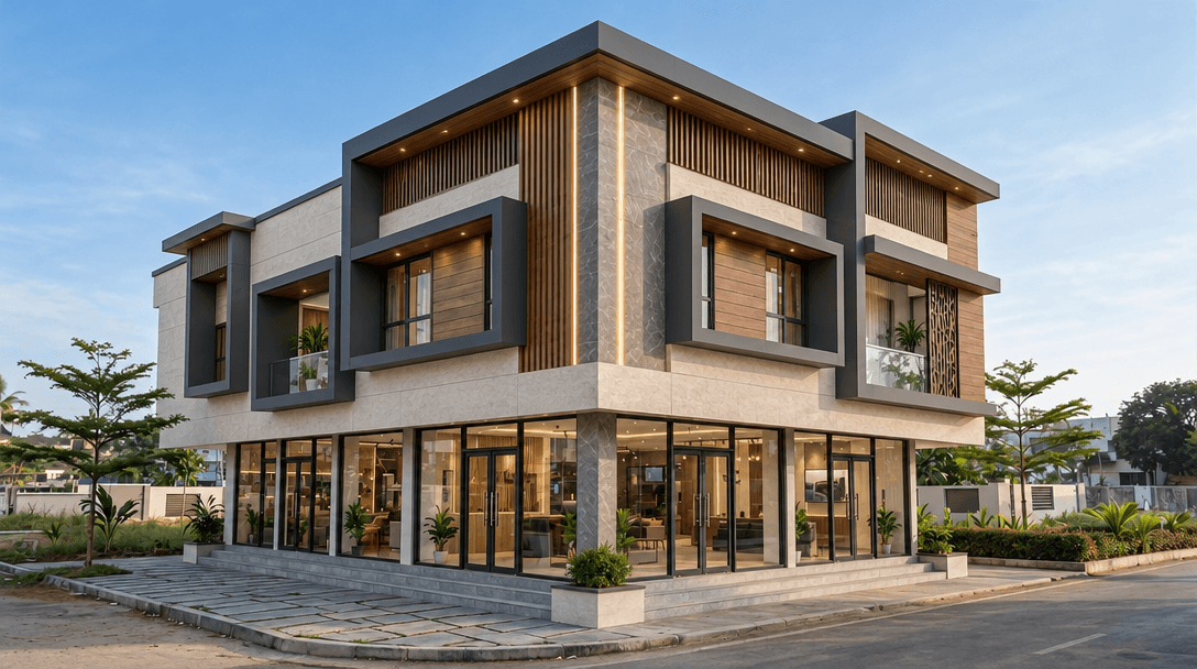 Facade design in no_style style — photo by GenRoom AI