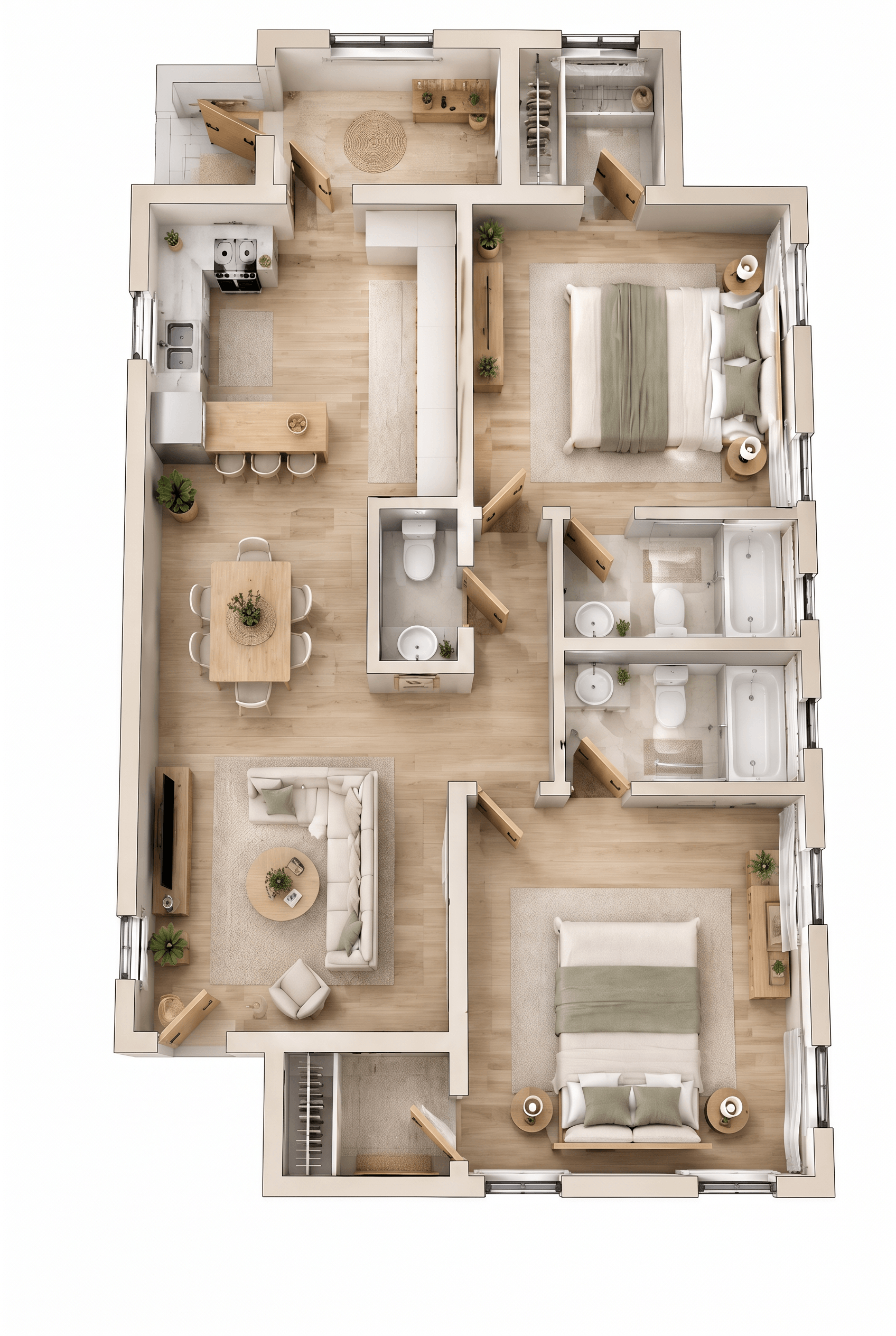 Interior design in Scandinavian style — Living Room by GenRoom AI