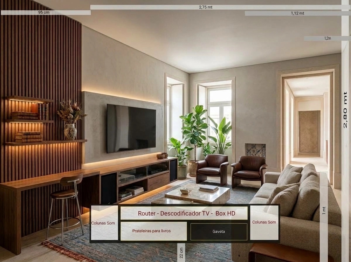 Interiördesign i stilen Portuguese Modern — Vardagsrum av GenRoom AI