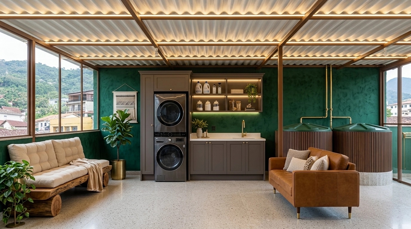 Interior design in Transitional style — laundry by GenRoom AI