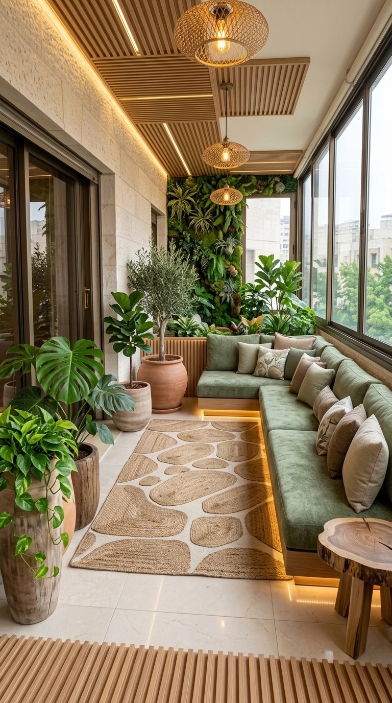 Interior design in Biophilic style — terrace by GenRoom AI