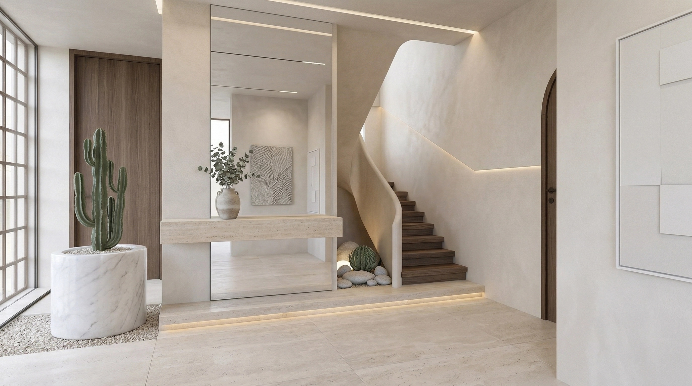 Hallway interior in Minimalism style — photo by GenRoom AI