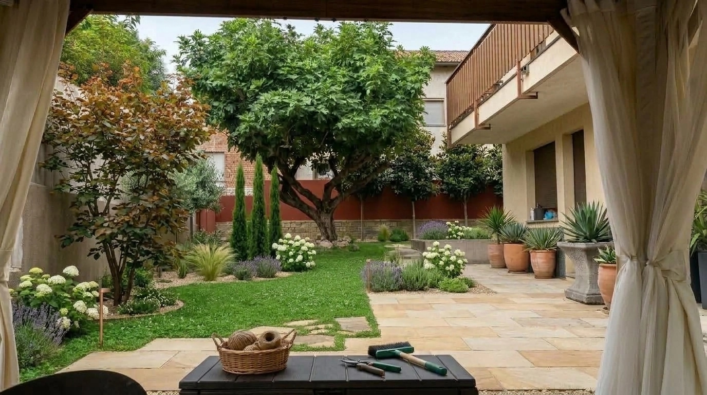 Landscape design in Mediterranean Yard style — Yard by GenRoom AI