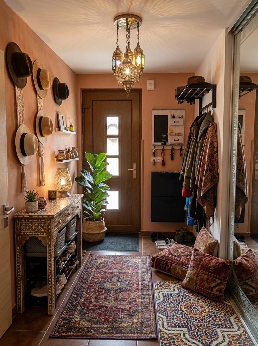 İç mekân tasarımı Bohemian stili — Antre GenRoom AI