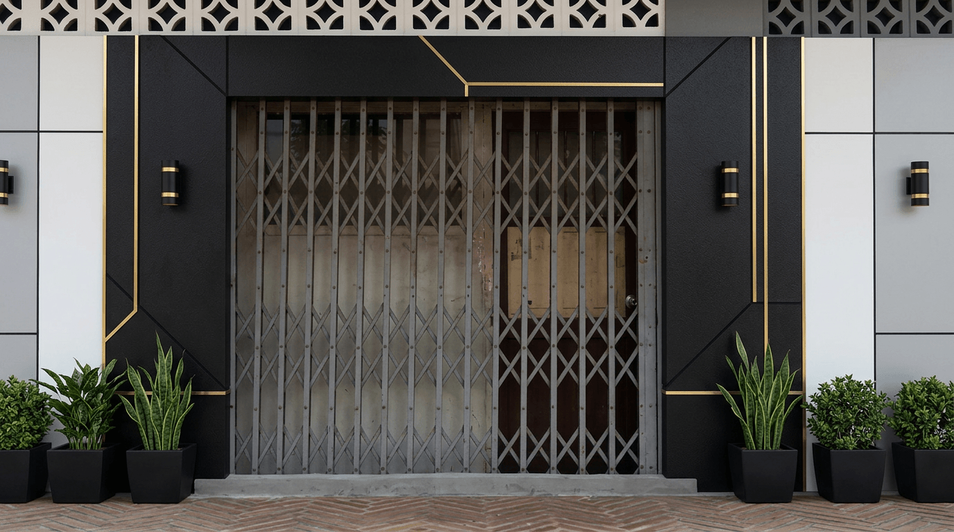 Facade design in Blacktec Facade style — Facade by GenRoom AI
