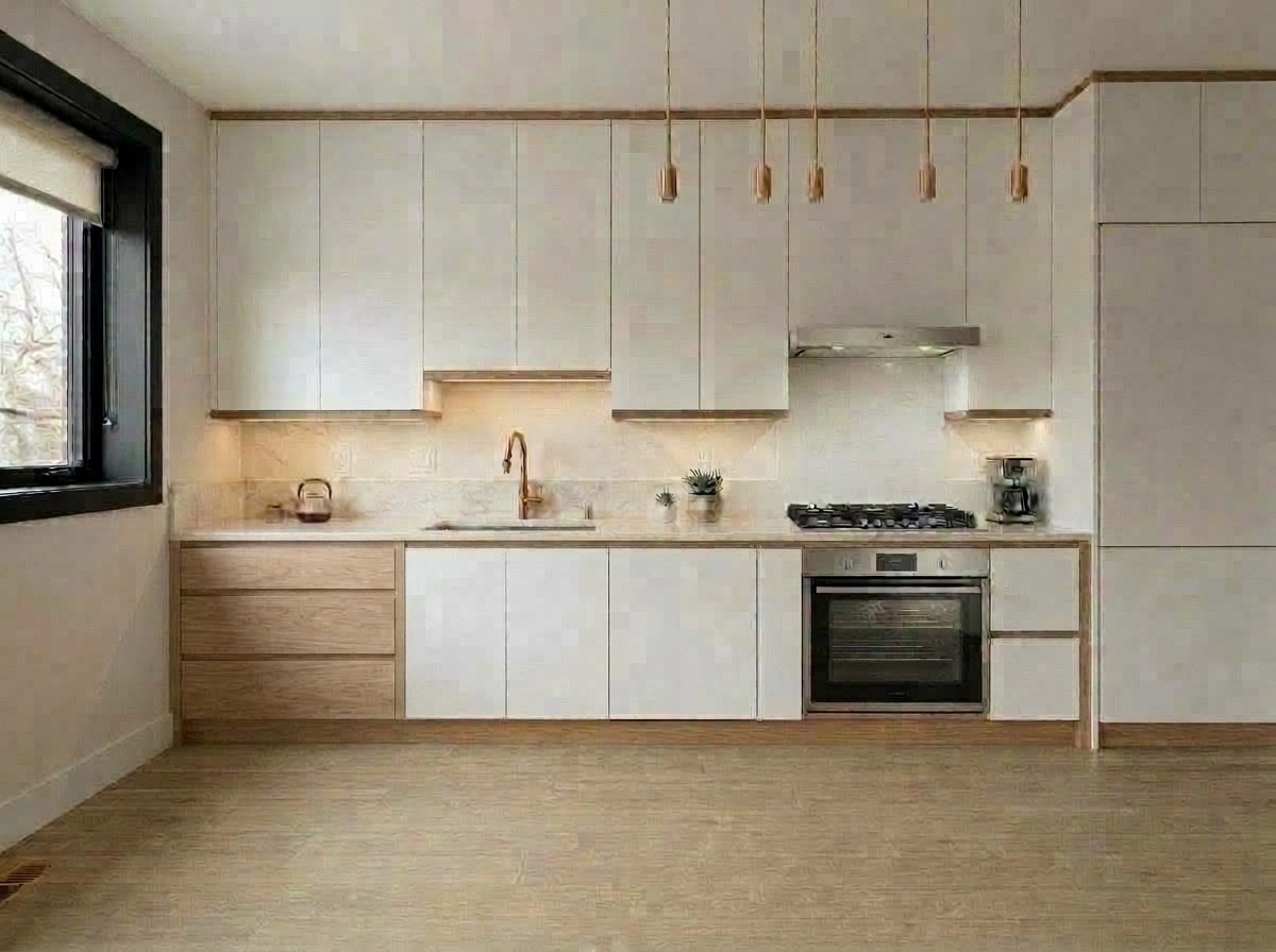 Interior design in Mid-Century Modern style — Kitchen by GenRoom AI