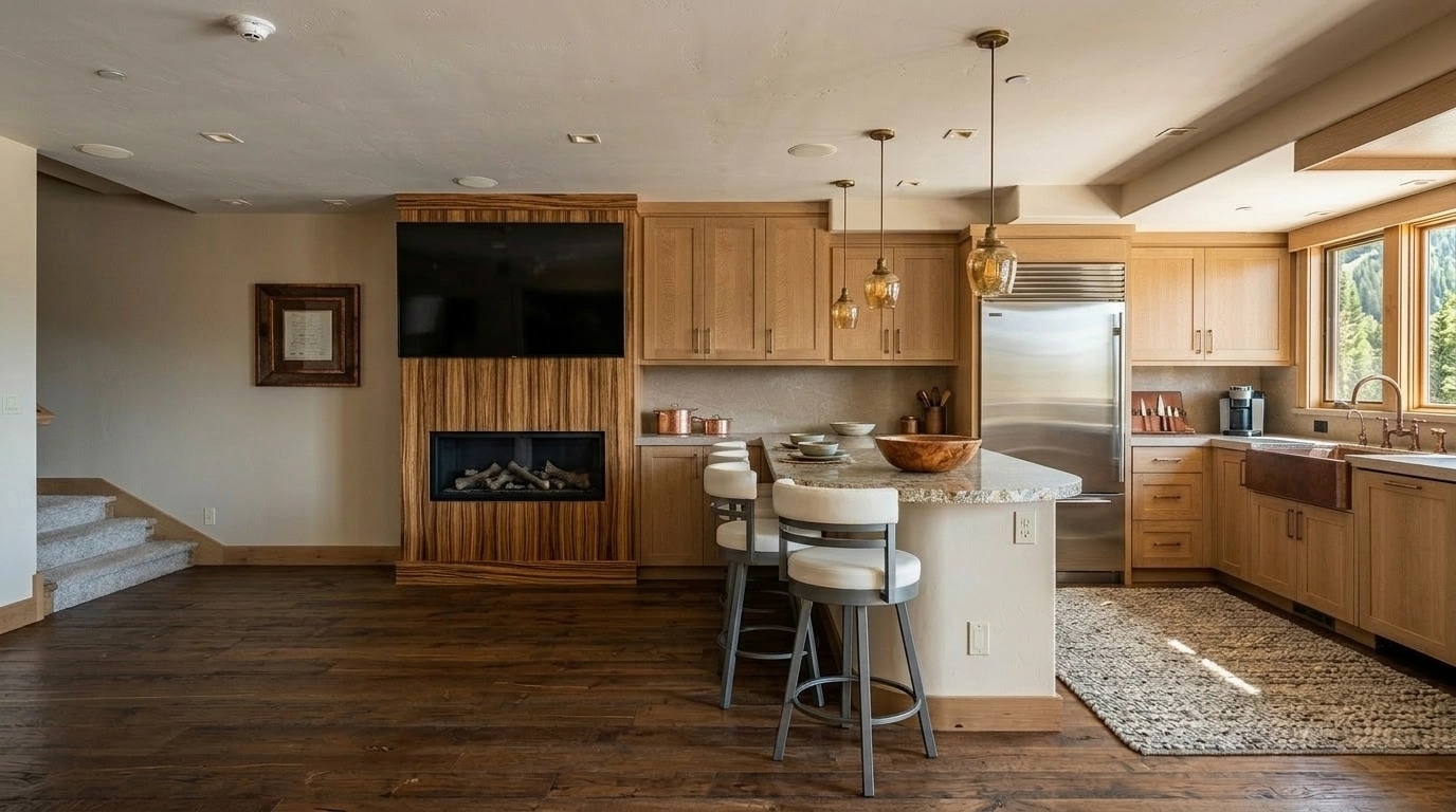 Kitchen interior in Rustic style — photo by GenRoom AI