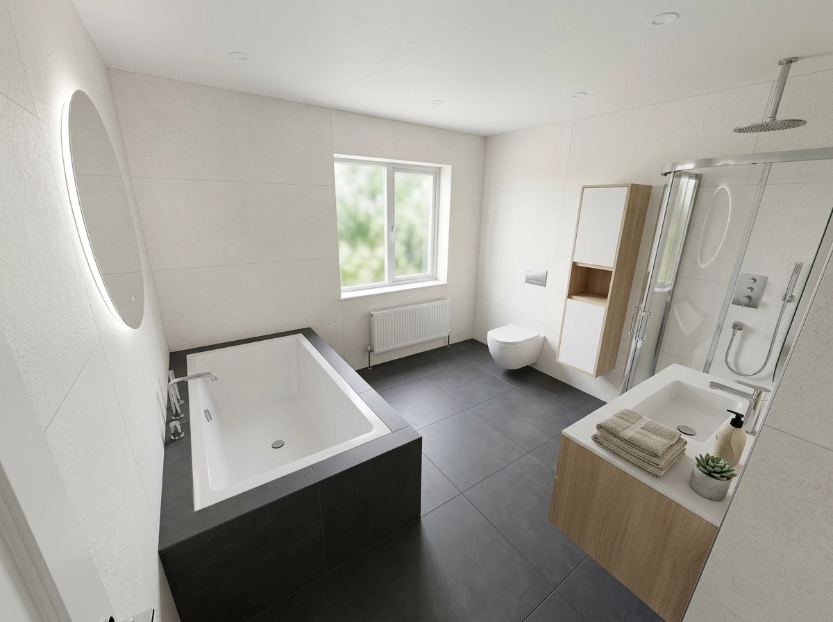 Minimalism Bathroom design — interior photo by GenRoom AI