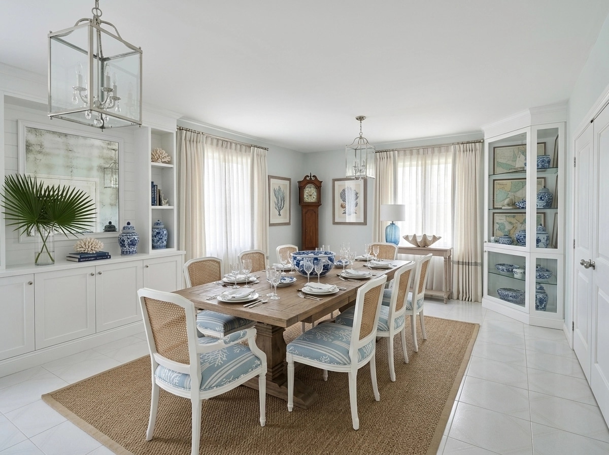 Interior design in Coastal / Hamptons style — dining_room by GenRoom AI