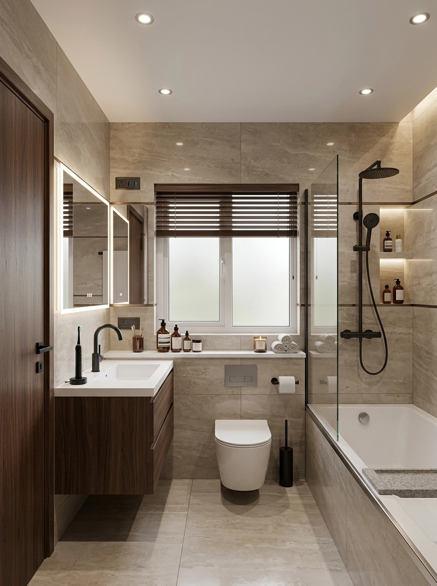 Contemporary Bathroom design — interior photo by GenRoom AI
