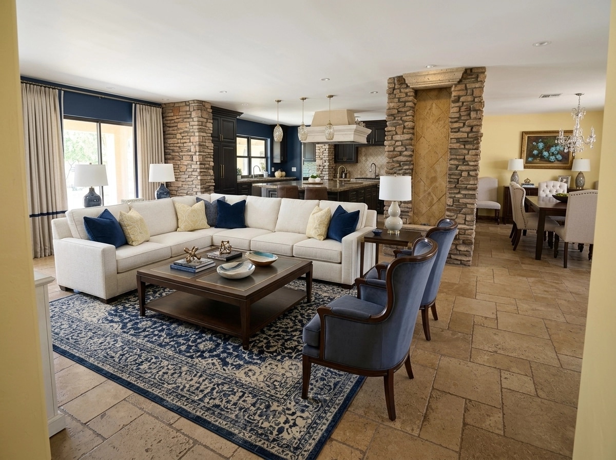 Transitional Living Room design — interior photo by GenRoom AI
