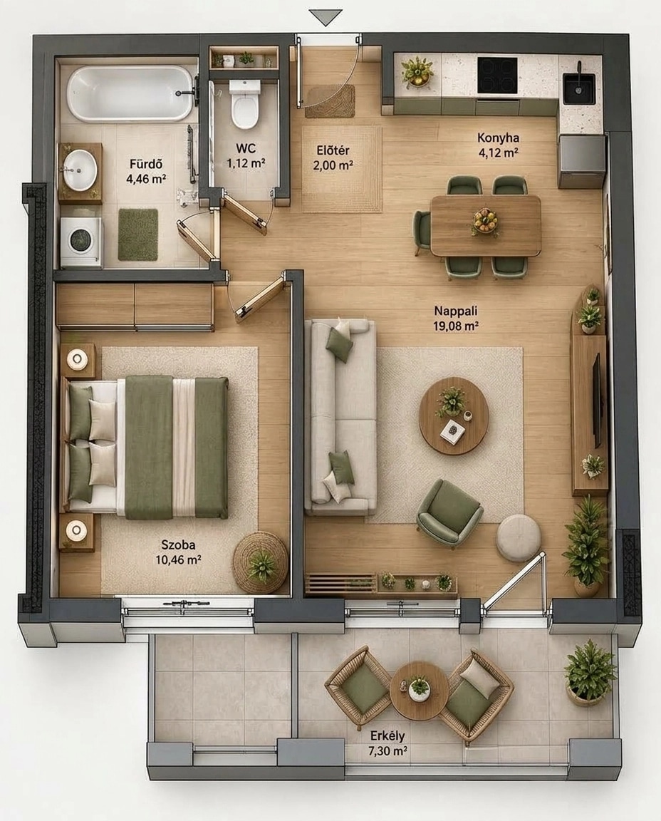 Interior design in Scandinavian style — Living Room by GenRoom AI