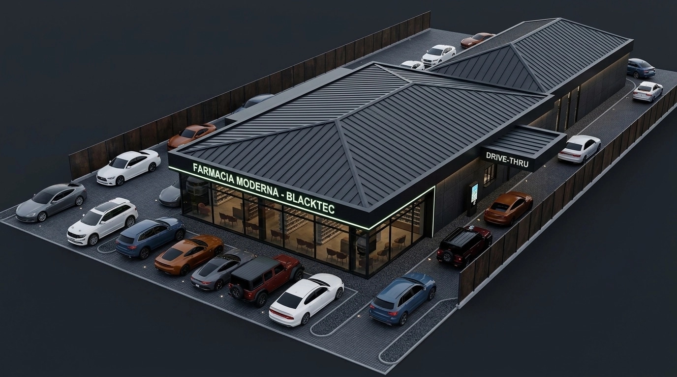 Facade design in Blacktec Facade style — Facade by GenRoom AI