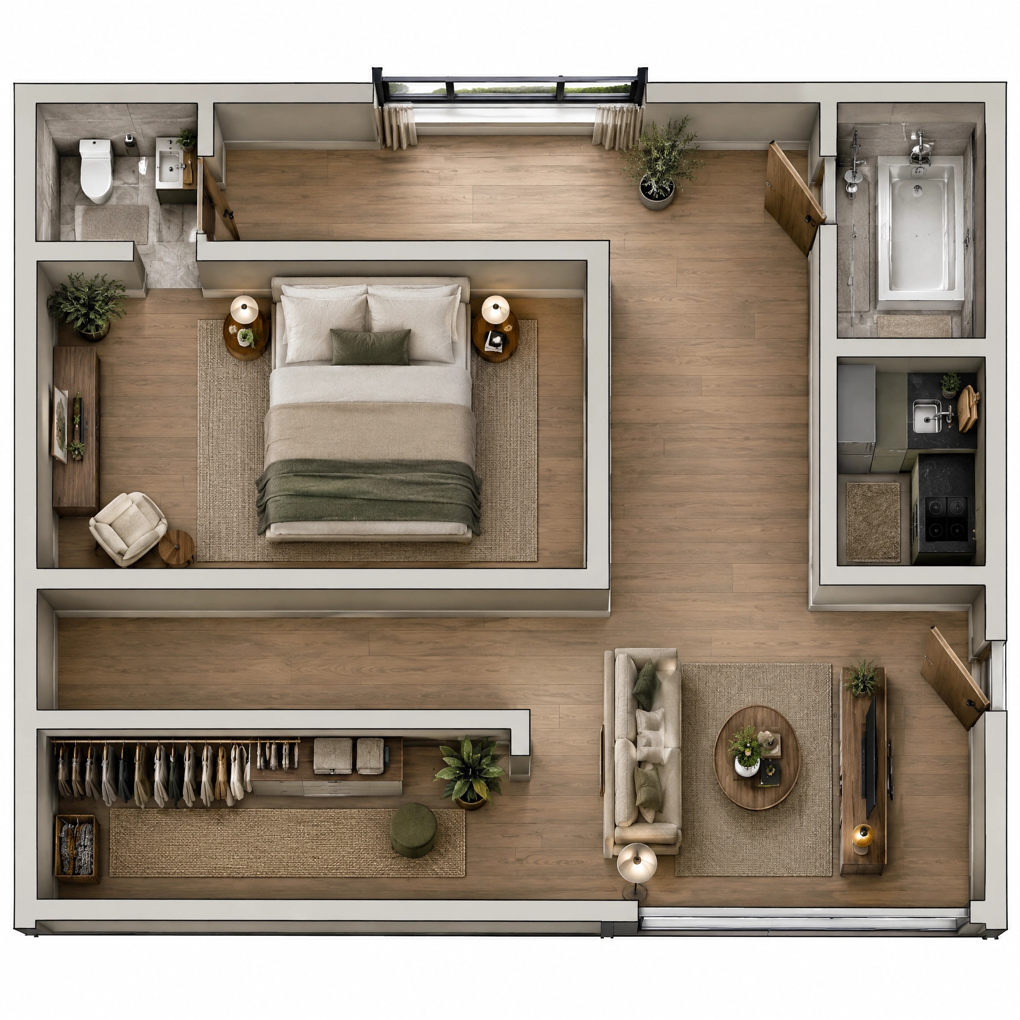 Interior design in Contemporary style — Living Room by GenRoom AI