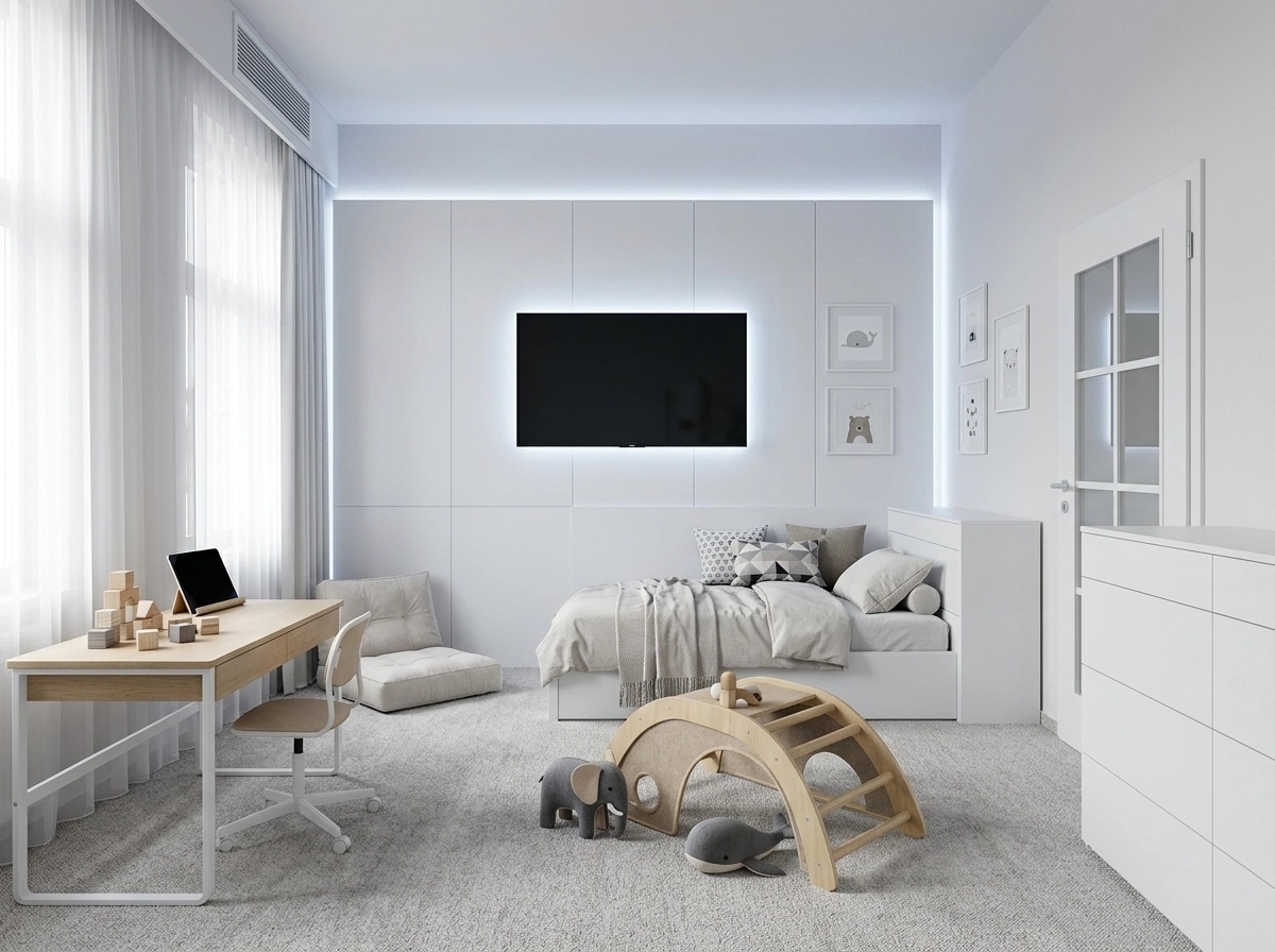 Minimalism Quarto Infantil design — interior photo by GenRoom AI