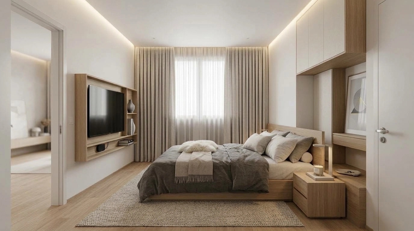 Minimalism Bedroom design — interior photo by GenRoom AI