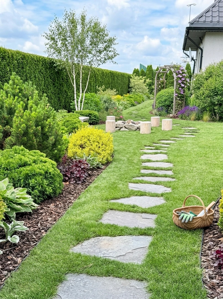 Landscape design in Scandinavian Garden style — Yard by GenRoom AI