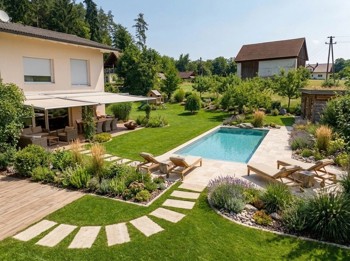 Landscape design in Eco Natural Garden style — Yard by GenRoom AI