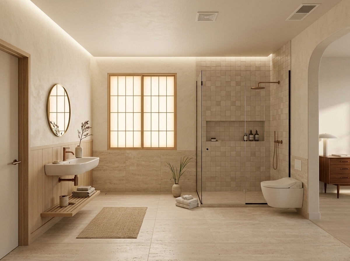 Interior design in Japandi style — Bathroom by GenRoom AI
