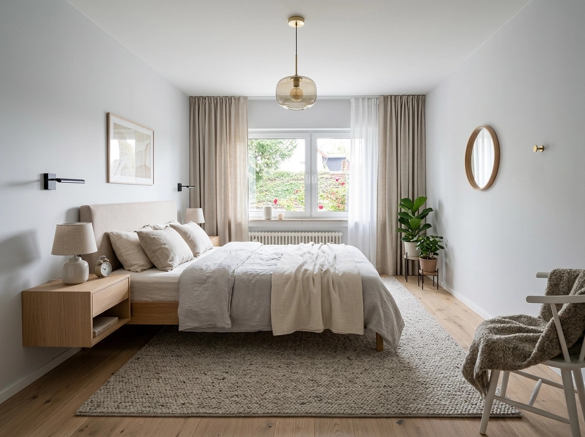 Scandinavian Bedroom design — interior photo by GenRoom AI