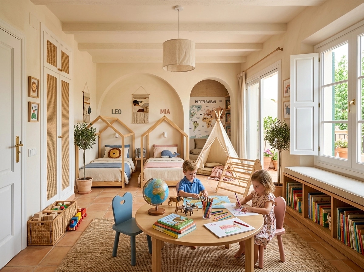 Interior design in Mediterranean style — Kids Room by GenRoom AI