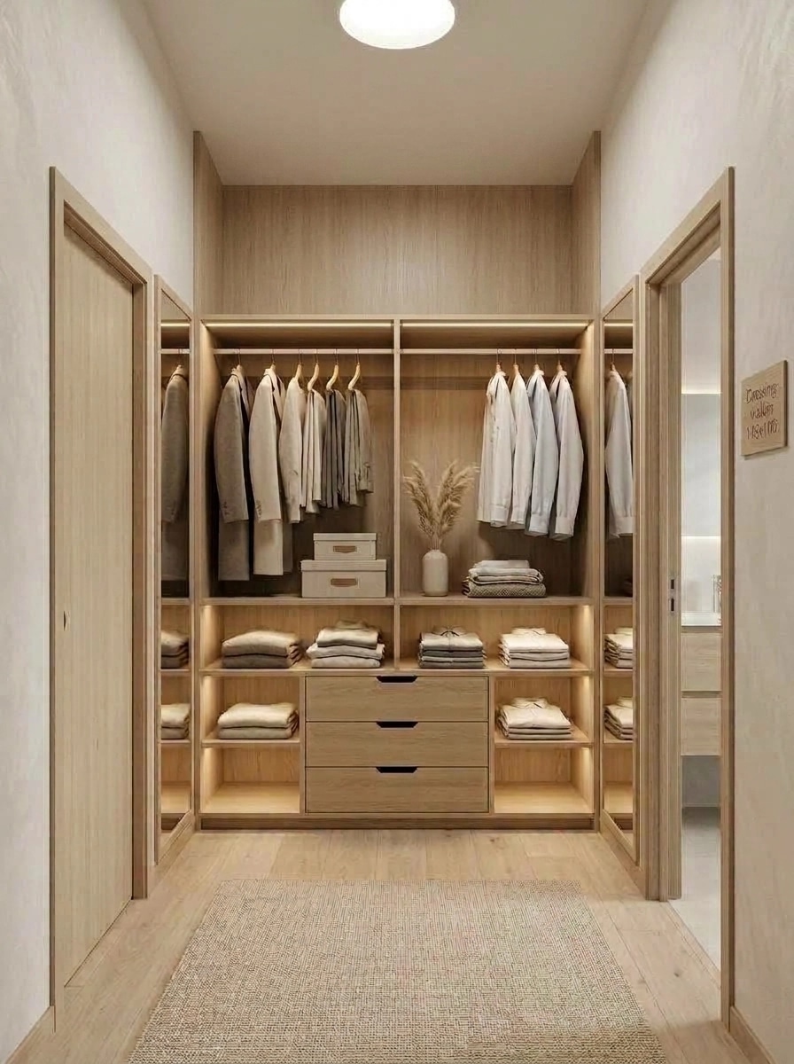Design de interiores em estilo Japandi — wardrobe por GenRoom AI