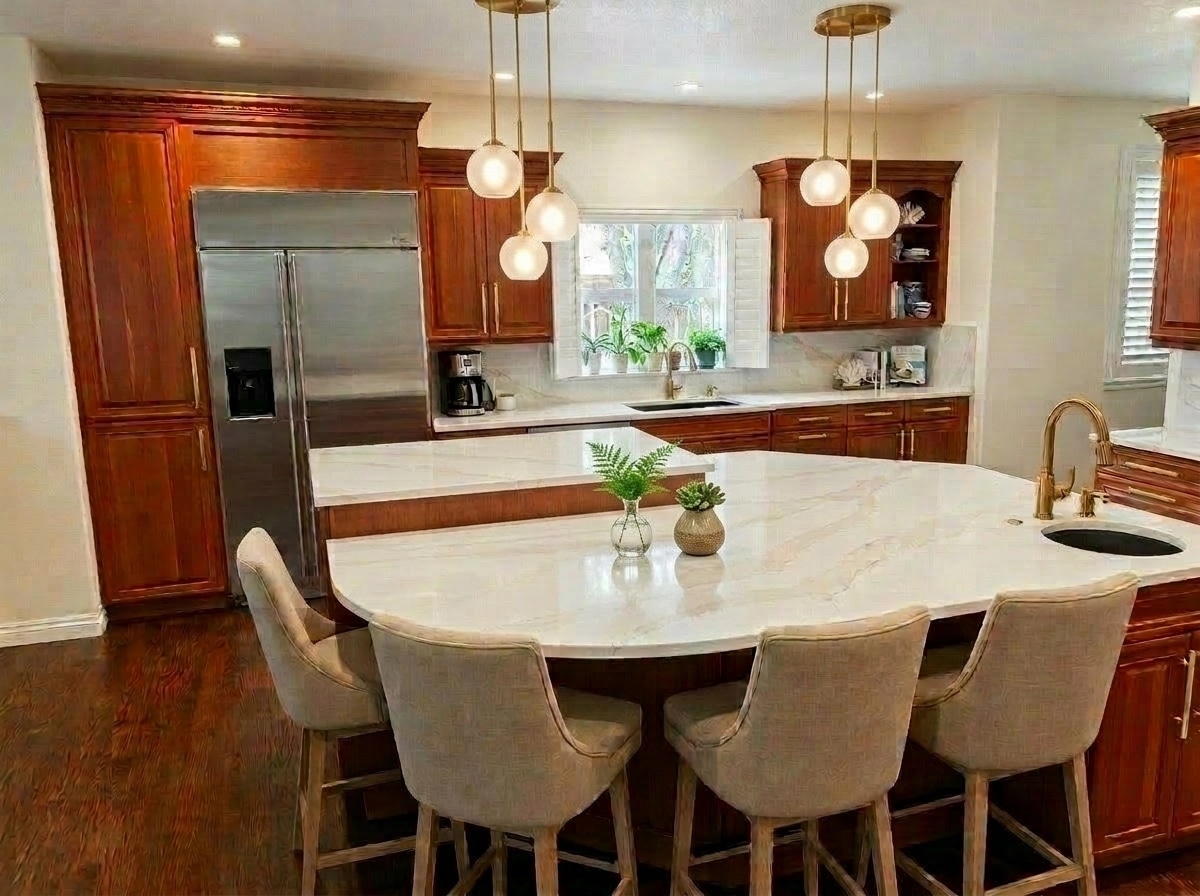Design d'interni in stile Coastal / Hamptons — Cucina di GenRoom AI