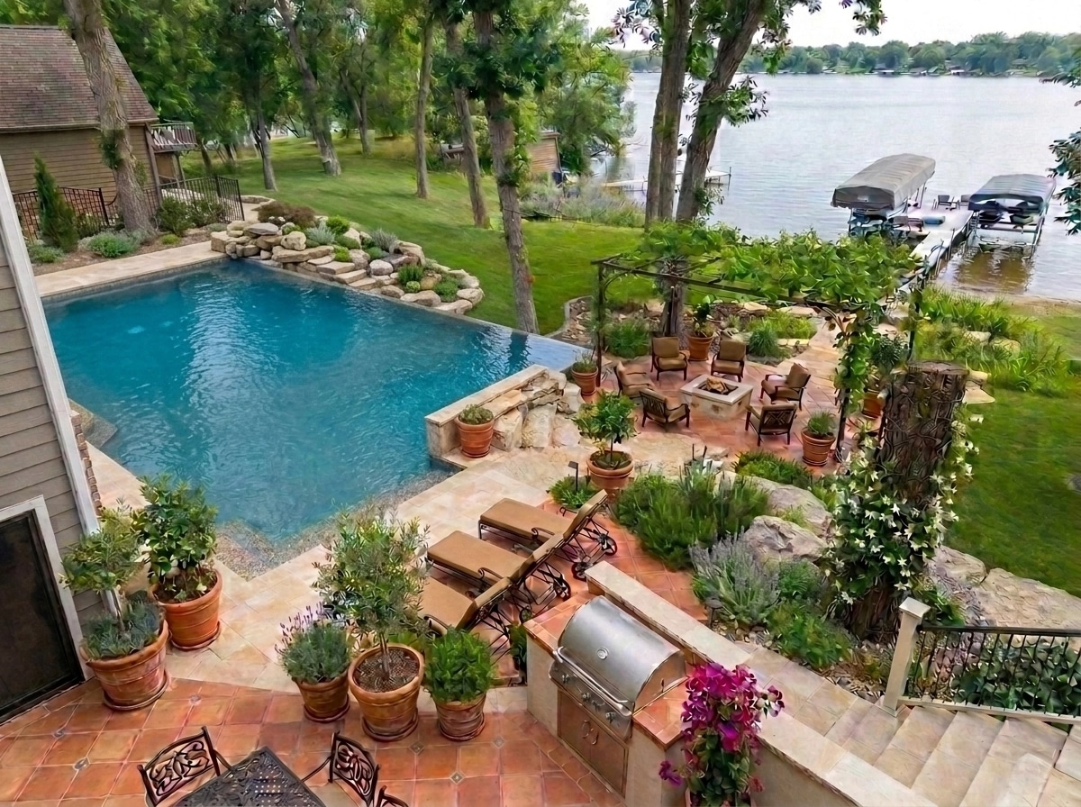 Landscape design in Mediterranean Yard style — Yard by GenRoom AI