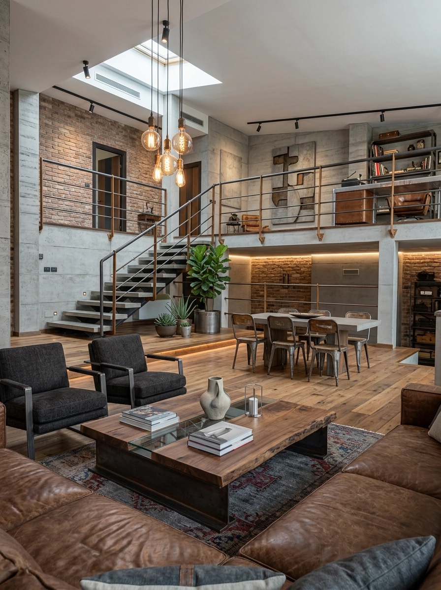 Interior design in Loft / Industrial style — Living Room by GenRoom AI